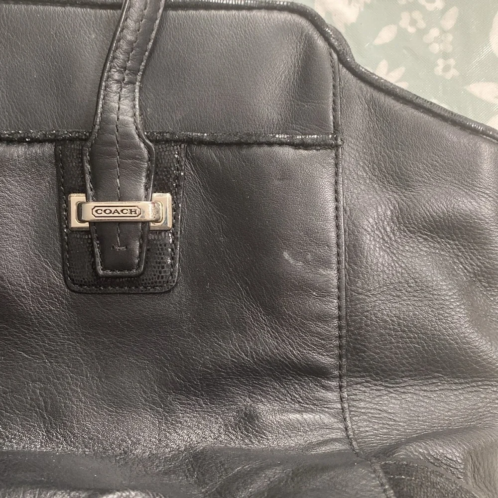 COACH Taylor Leather Alexis Carryall Shoulder Bag Purse in Black F25205